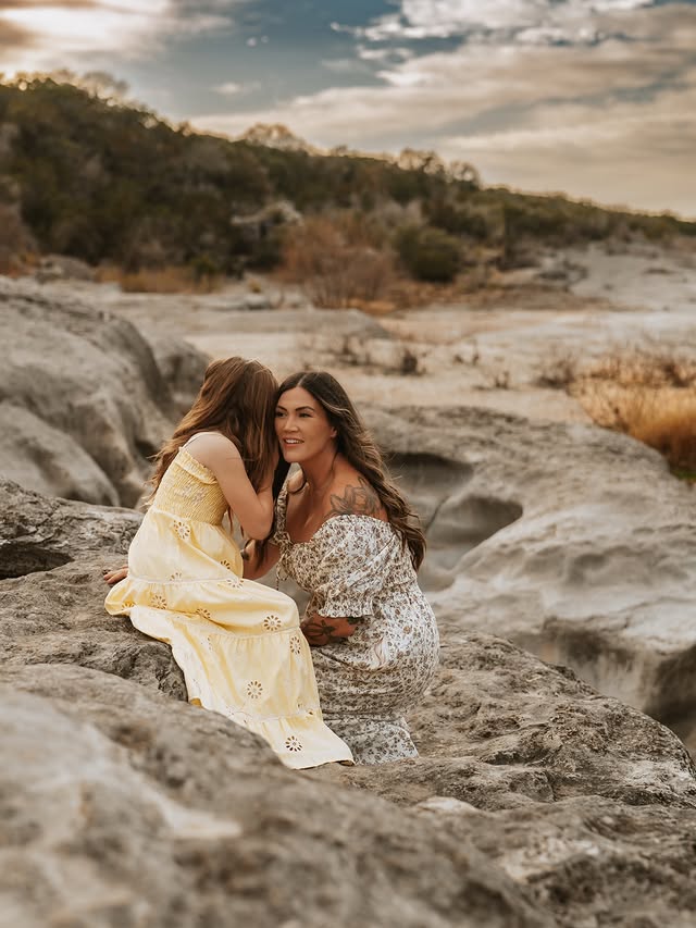 Mother tenderly holding her child